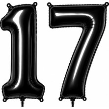 BeySüS 17 Rakam Folyo Balon Siyah Rengi (76 Cm)