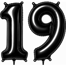 BeySüS 19 Rakam Folyo Balon Siyah Rengi (76 cm)
