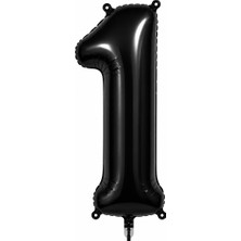 BeySüS 1 Rakam Folyo Balon Siyah Rengi (76 cm)