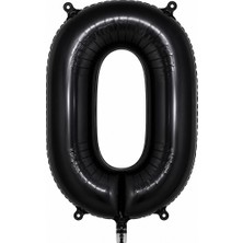 BeySüS 0 Rakam Folyo Balon Siyah Rengi (76 cm)