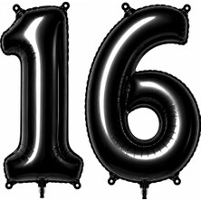 BeySüS 16 Rakam Folyo Balon Siyah Rengi (76 cm)