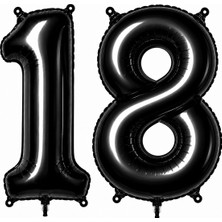 BeySüS 18 Rakam Folyo Balon Siyah Rengi (76 cm)