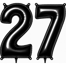 BeySüS 27 Rakam Folyo Balon Siyah Rengi (76 cm)
