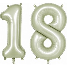 BeySüS 18 Rakam Folyo Balon Yeşil Rengi (76 Cm)