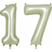 BeySüS 17 Rakam Folyo Balon Yeşil Rengi (76 Cm)