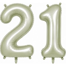 BeySüS 21 Rakam Folyo Balon Yeşil Rengi (76 Cm)