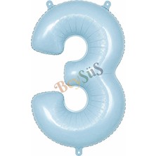 BeySüS 3 Rakam Folyo Balon Mavi Rengi (76 Cm)