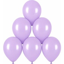 BeySüS Lila Renk Lateks Makaron Balon (30 Cm) - 6 Adet