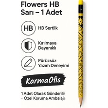 KarmaOfis Flowers Hb Pembe Kurşun Kalem – 1 Adet | Çiçek Desenli – Hb Uç