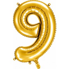 BeySüS 9 Rakam Folyo Balon Altın Rengi (76 Cm)