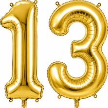 BeySüS 13 Rakam Folyo Balon Altın Rengi (76 cm)