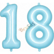 BeySüS 18 Rakam Folyo Balon Mavi Rengi (76 cm)