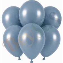 BeySüS Mavi Cam Renk Lateks Retro Balon (30 Cm) - 6 Adet