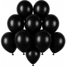 BeySüS Siyah Renk Lateks Pastel Balon (13 cm) - 10 Adet