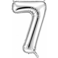BeySüS 7 Rakam Folyo Balon Gümüş Rengi (36 Cm)