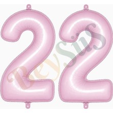 BeySüS 22 Rakam Folyo Balon pembe Rengi (76 cm)
