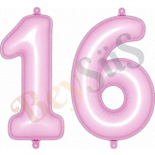 BeySüS 16 Rakam Folyo Balon Pembe Rengi (76 Cm)