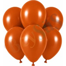BeySüS Yanık Turuncu Renk Lateks Retro Balon (30 Cm) - 6 Adet
