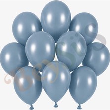 BeySüS Mavi Cam Renk Lateks Retro Balon (13 Cm) - 10 Adet