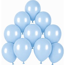 BeySüS Mavi Renk Lateks Makaron Balon (15 Cm) - 10 Adet