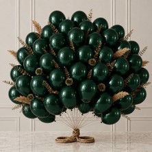 BeySüS Koyu Yeşil Renk Lateks Metalik Balon (30 cm) - 50 Adet