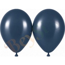 BeySüS Fırtına Mavisi Renk Lateks Retro Balon (50 cm) - 2 Adet