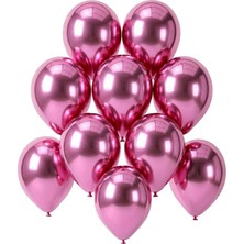 BeySüS Pembe Renk Lateks krom Balon (15 cm) - 10 Adet