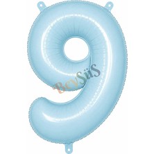 BeySüS 9 Rakam Folyo Balon Mavi Rengi (76 Cm)