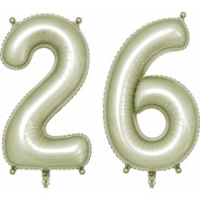 BeySüS 26 Rakam Folyo Balon Yeşil Rengi (76 cm)