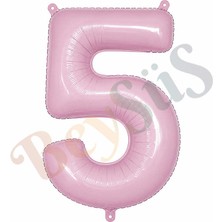 BeySüS 5 Rakam Folyo Balon Pembe Rengi (76 Cm)