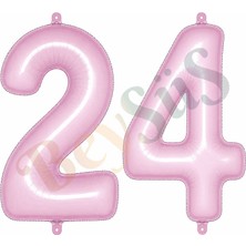 BeySüS 24 Rakam Folyo Balon pembe Rengi (76 cm)