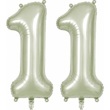 BeySüS 11 Rakam Folyo Balon Yeşil Rengi (76 Cm)