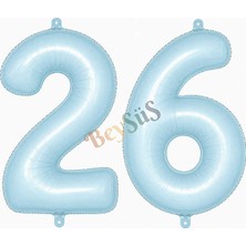 BeySüS 26 Rakam Folyo Balon Mavi Rengi (76 cm)