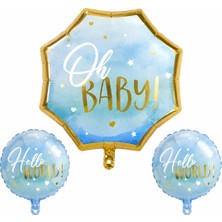 BeySüS Hello World Set Mavi Folyo Balon
