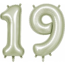 BeySüS 19 Rakam Folyo Balon Yeşil Rengi (76 Cm)