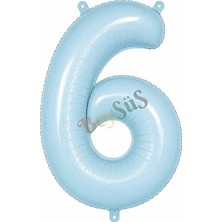 BeySüS 6 Rakam Folyo Balon Mavi Rengi (76 Cm)