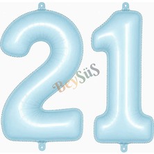 BeySüS 21 Rakam Folyo Balon Mavi Rengi (76 cm)