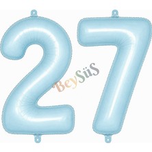 BeySüS 27 Rakam Folyo Balon Mavi Rengi (76 cm)