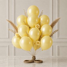 BeySüS Sarı Renk Lateks Metalik Balon (30 Cm) - 12 Adet