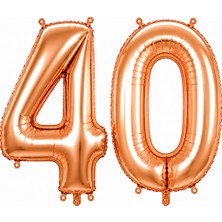 BeySüS 40 Rakam Folyo Balon Rose Gold Rengi (76 cm)