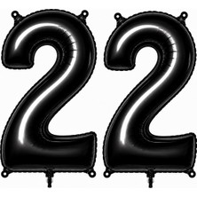 BeySüS 22 Rakam Folyo Balon Siyah Rengi (76 cm)