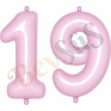 BeySüS 19 Rakam Folyo Balon Pembe Rengi (76 Cm)