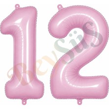 BeySüS 12 Rakam Folyo Balon pembe Rengi (76 cm)