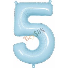 BeySüS 5 Rakam Folyo Balon Mavi Rengi (76 cm)