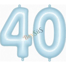 BeySüS 40 Rakam Folyo Balon Mavi Rengi (76 Cm)
