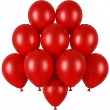 BeySüS Kırmızı Renk Lateks Pastel Balon (13 Cm) - 10 Adet