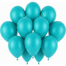 BeySüS Turkuaz Renk Lateks Pastel Balon (30 cm) - 12 Adet