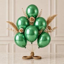 BeySüS Yeşil Renk Lateks Metalik Balon (30 Cm) - 6 Adet