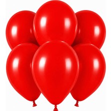BeySüS Kırmızı Renk Lateks Pastel Balon (30 cm) - 6 Adet
