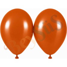 BeySüS Yanık Turuncu Renk Lateks Retro Balon (50 cm) - 2 Adet